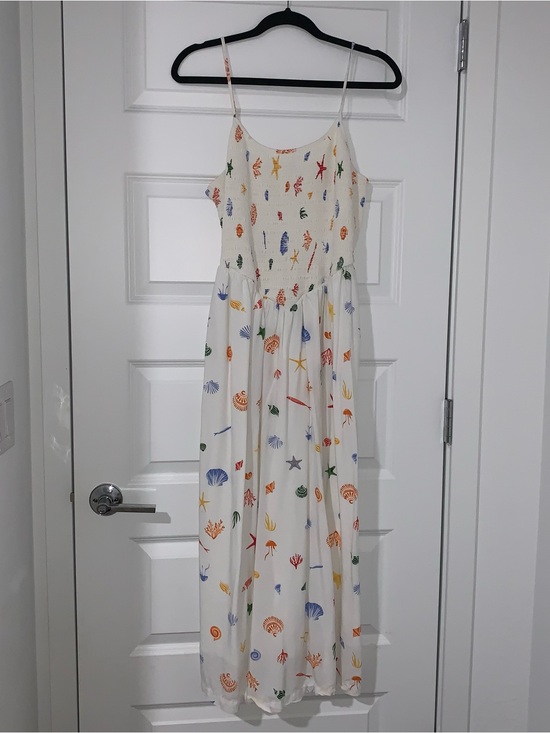 a new day Dresses & Skirts - a new day White dress with sea live print